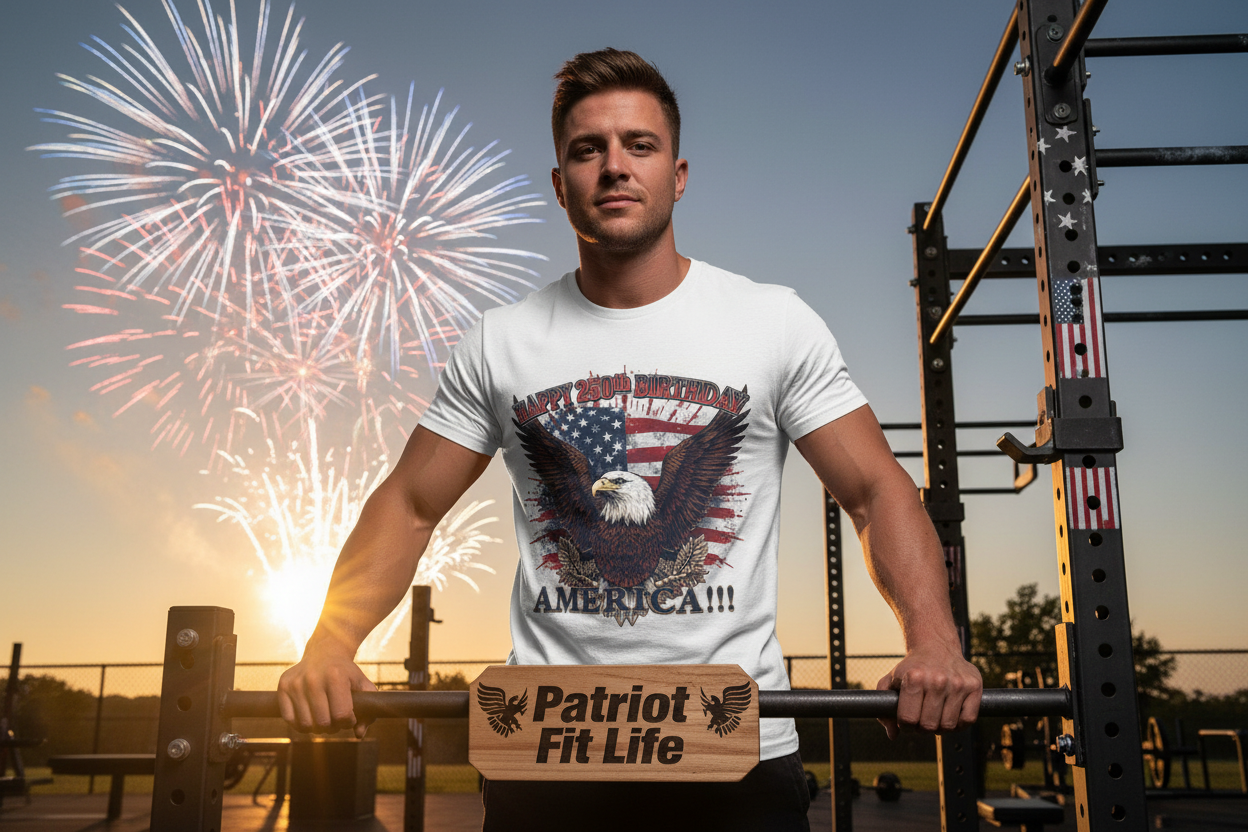 Happy 250th Birthday America T-Shirt | Eagle Flag Patriotic Tee
