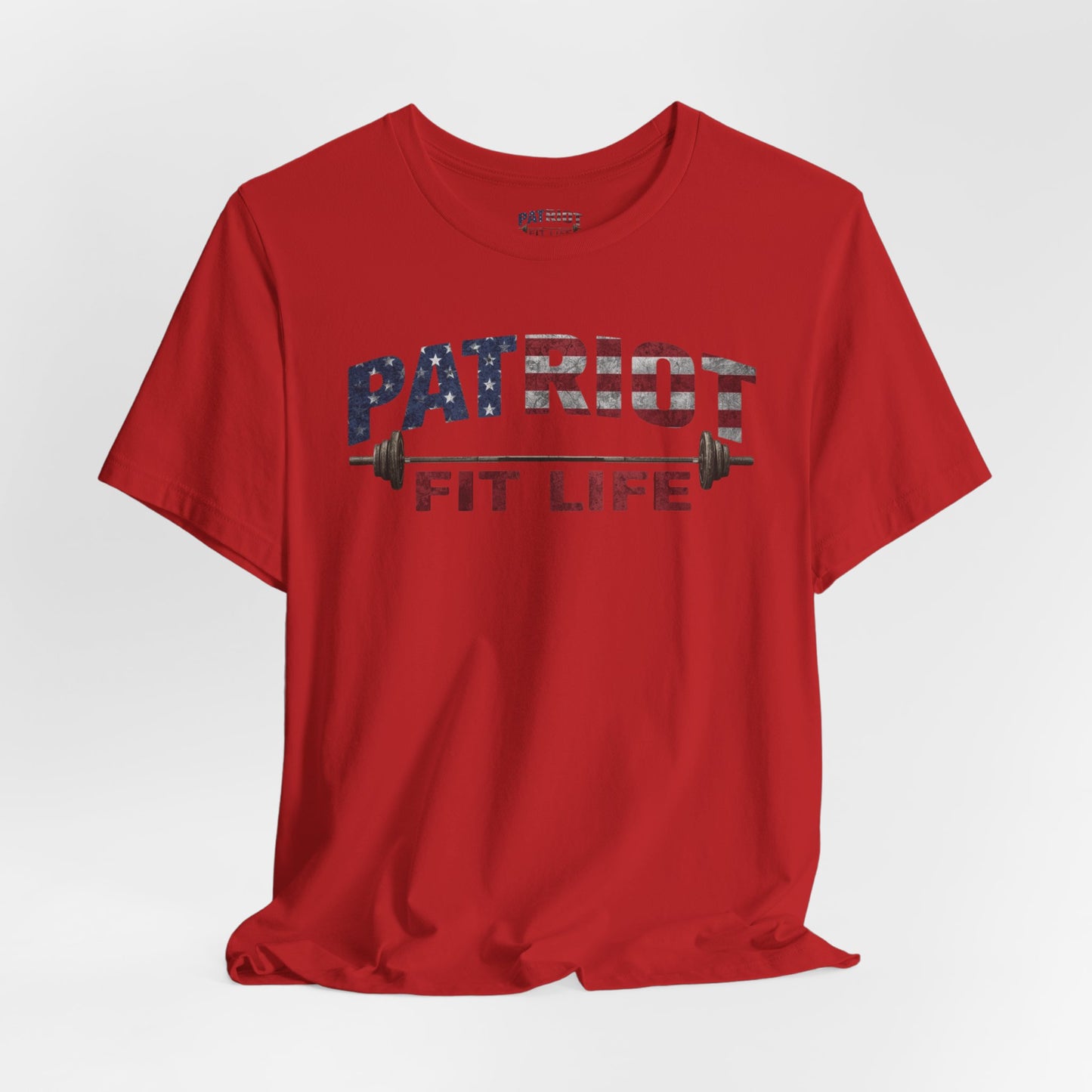 Patriot Fit Life T-Shirt | American Flag Barbell Gym Tee