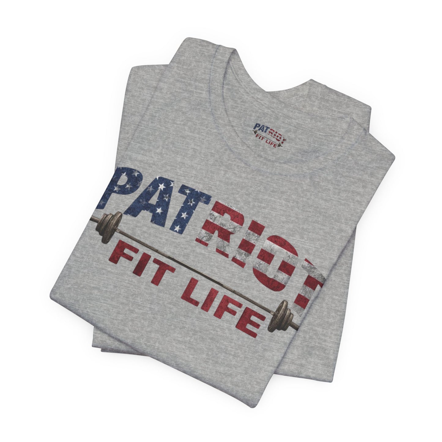 Patriot Fit Life T-Shirt | American Flag Barbell Gym Tee