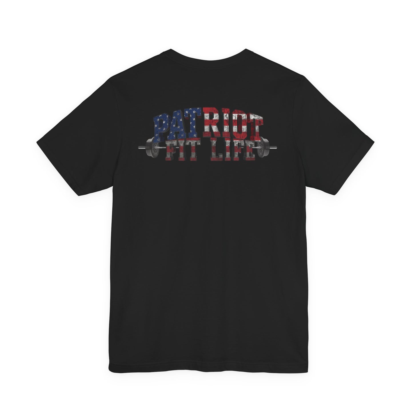 Patriot Fit Life T-Shirt | American Flag Barbell Fitness Tee