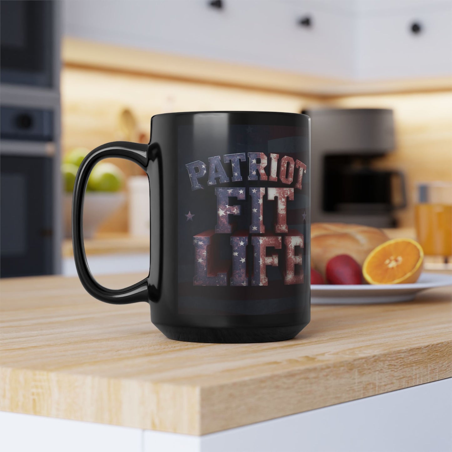Patriot Fit Life Black Ceramic Mug - 11oz & 15oz