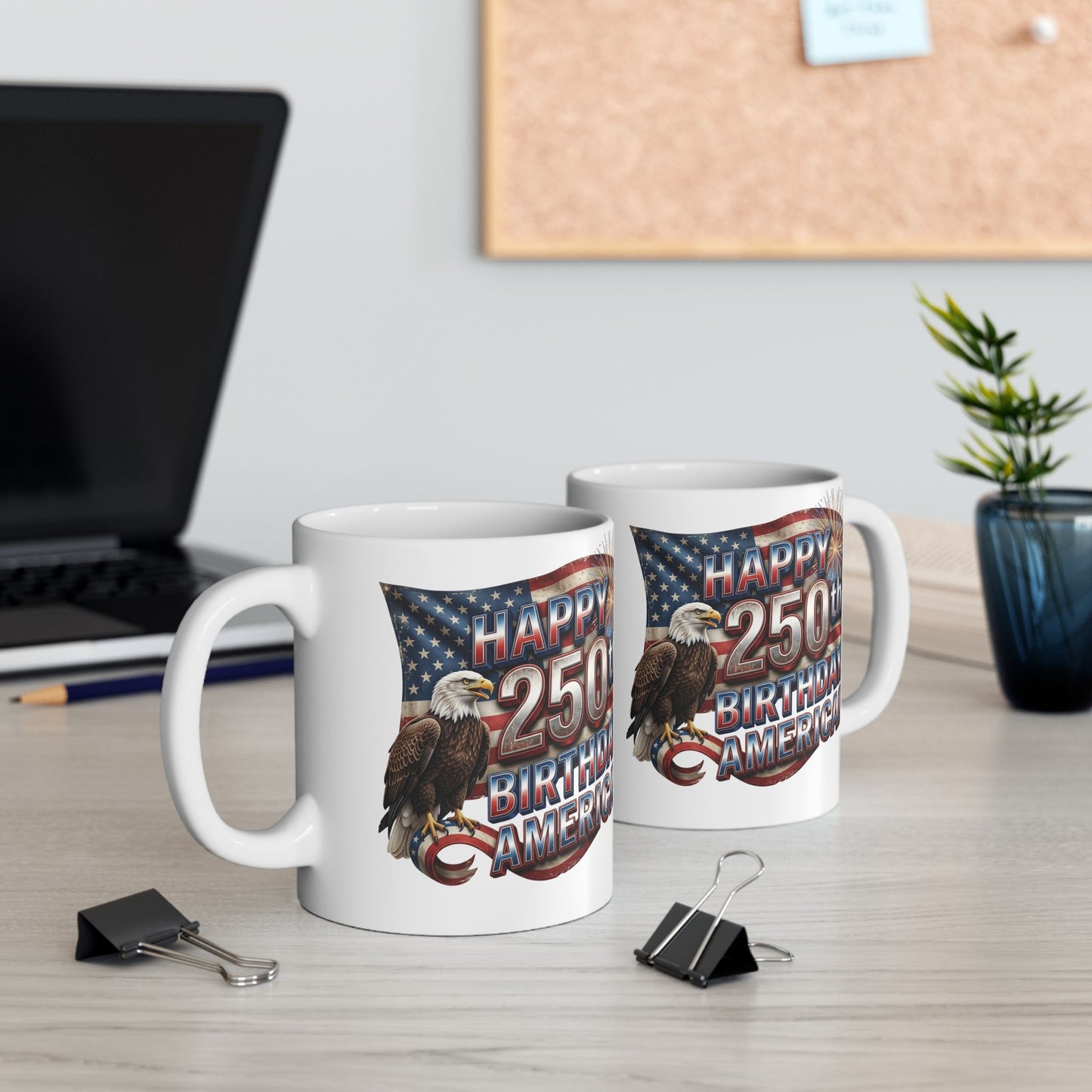 Patriotic Eagle Ceramic Mug | Happy 4th of July Americana Coffee Cup | 11oz & 15oz