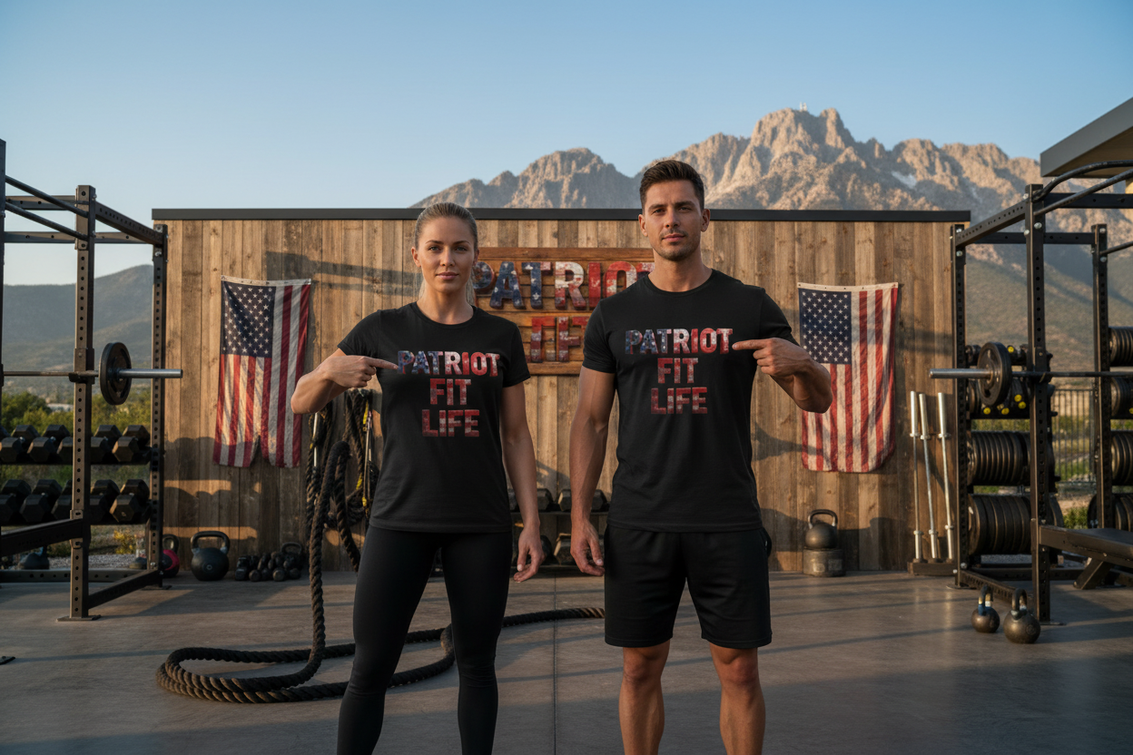 Patriot Fit Life T-Shirt - American Flag Block Letter Graphic Tee