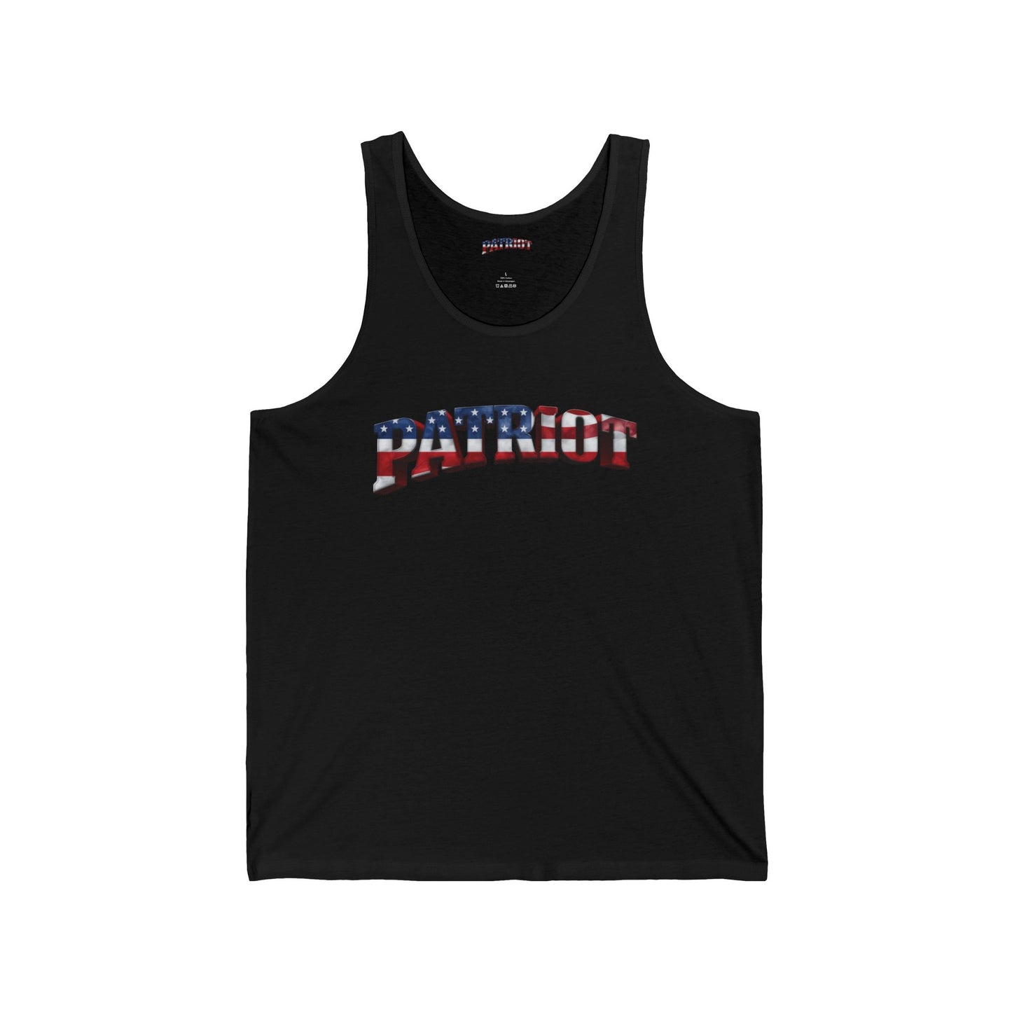 Patriot American Flag Tank Top - PATRIOT Chest Print Graphic Tee