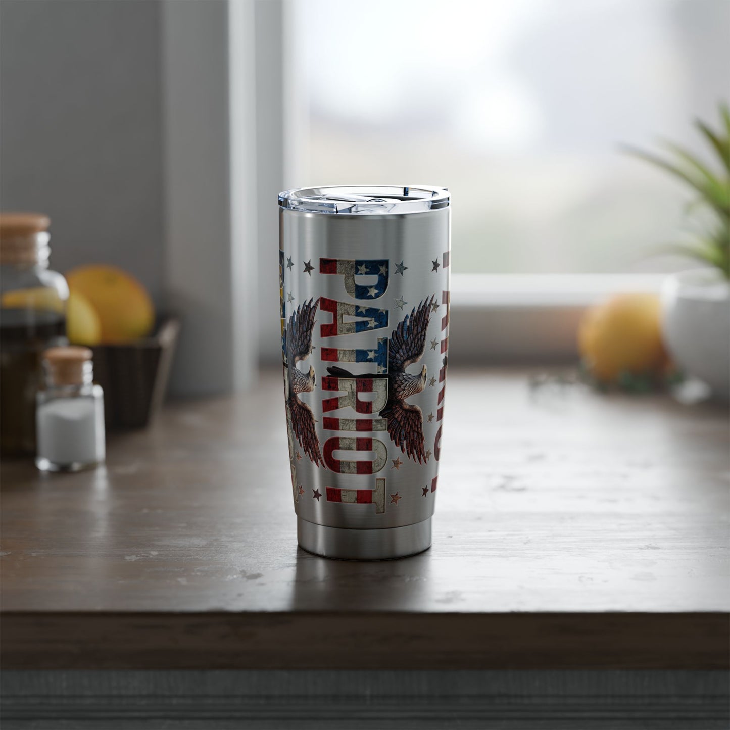 Patriot 20oz Tumbler - American Flag Eagle Stainless Steel Travel Mug