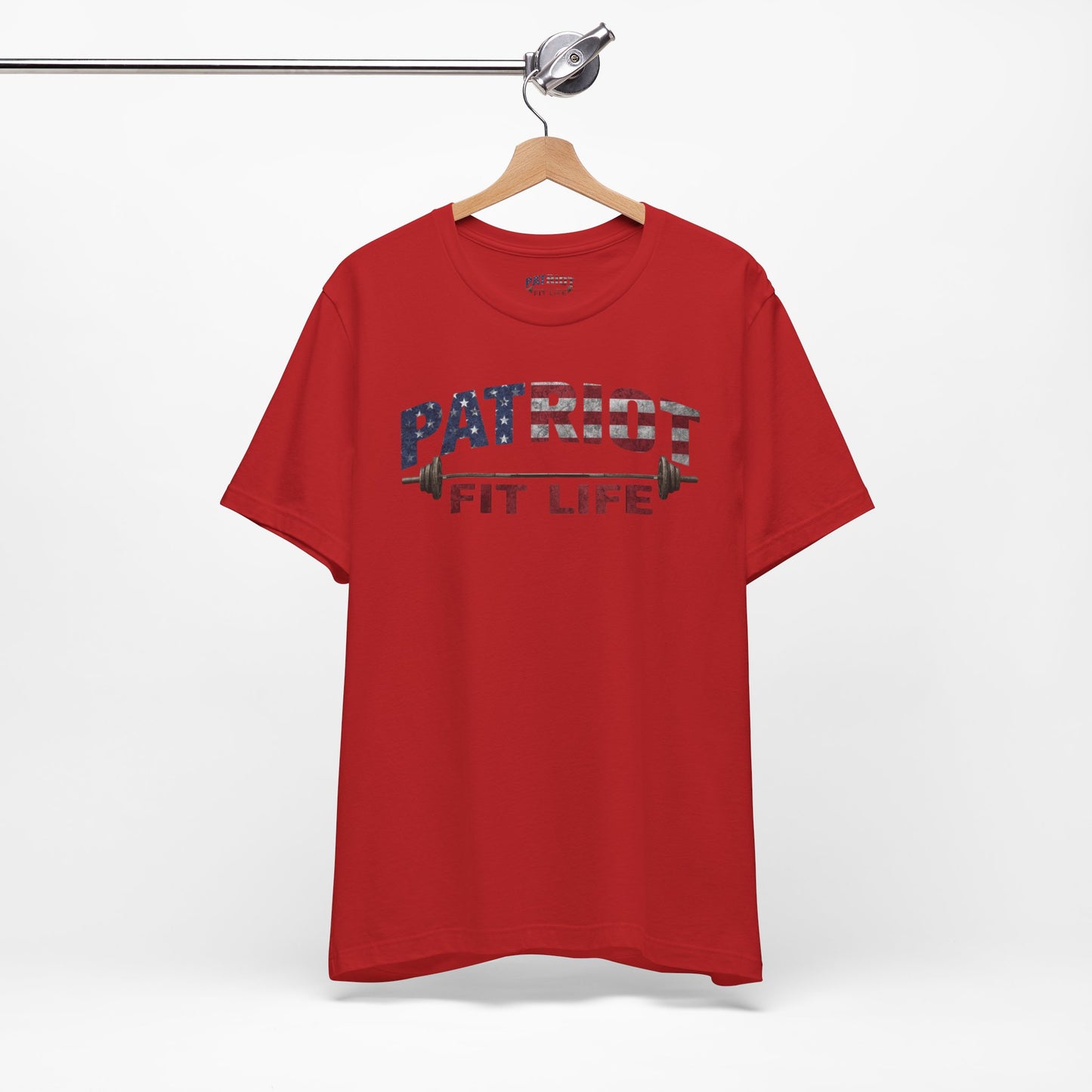 Patriot Fit Life T-Shirt | American Flag Barbell Gym Tee