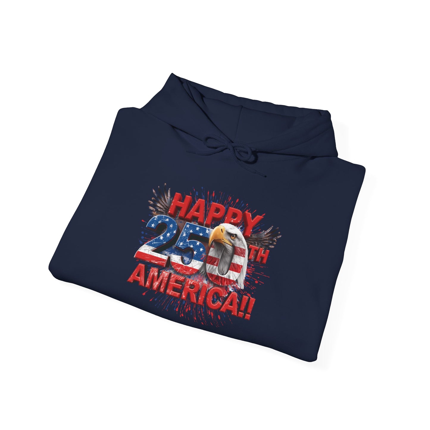 Happy 4th of July Hoodie | Patriotic Eagle & Flag Sweatshirt | America 250th | Gildan | S-5XL