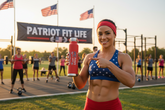 Patriot Fit Life 22oz Copper Insulated Bottle | American Flag Water Bottle