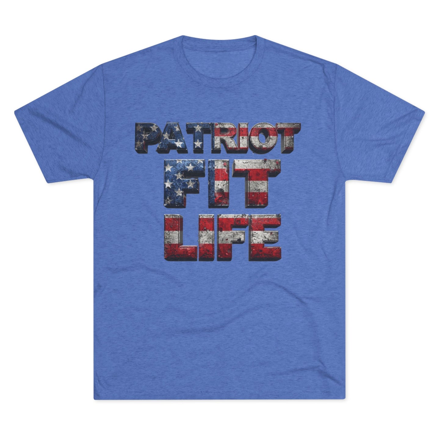 Patriot Fit Life Tri-Blend Tee - American Flag Graphic Fitness T-Shirt