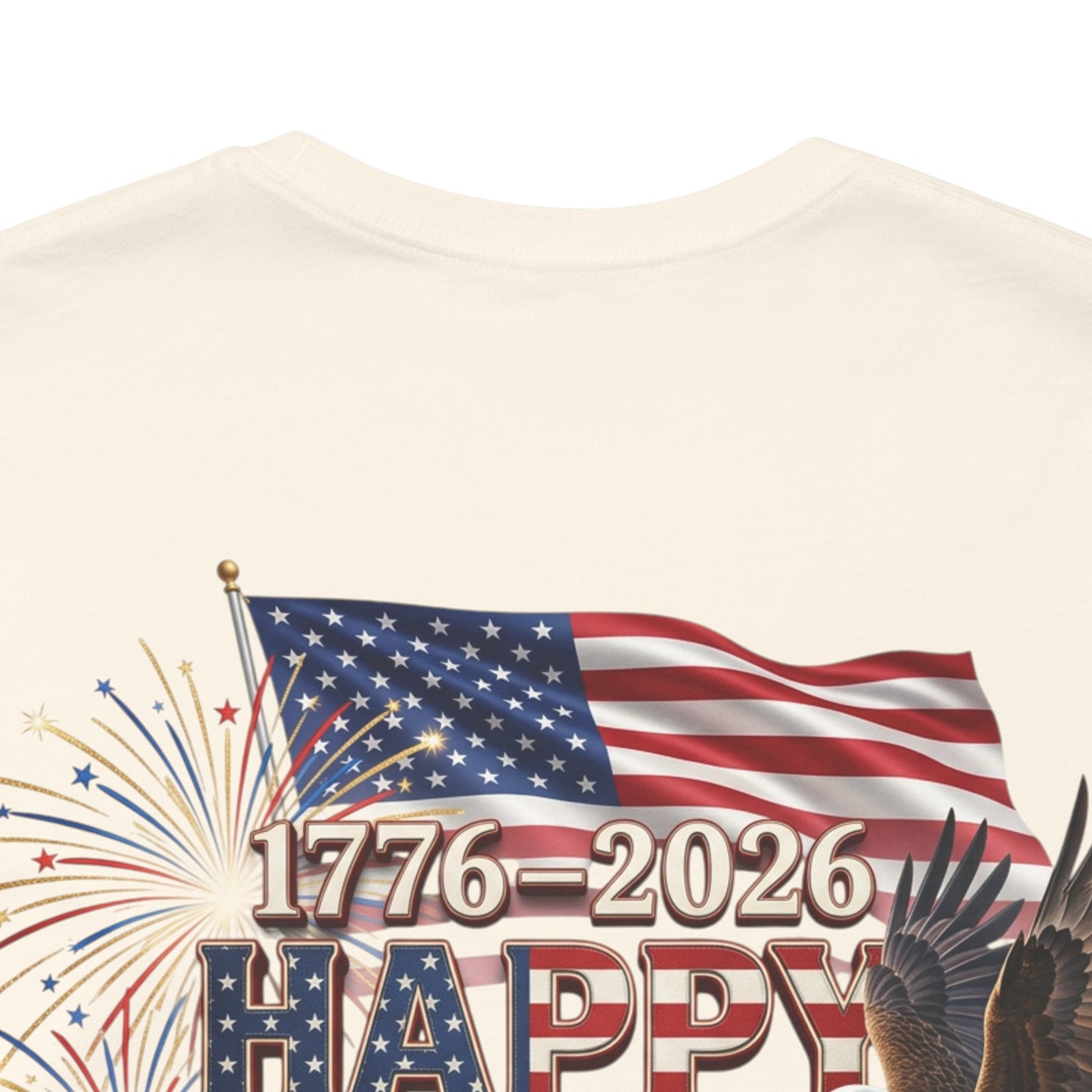 Happy 250th Birthday America T-Shirt | Patriotic Eagle Flag & Fireworks Tee | Bella Canvas | XS-4XL | 1776-2026
