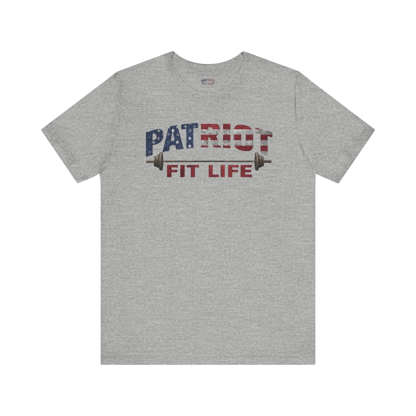 Patriot Fit Life T-Shirt | American Flag Barbell Gym Tee