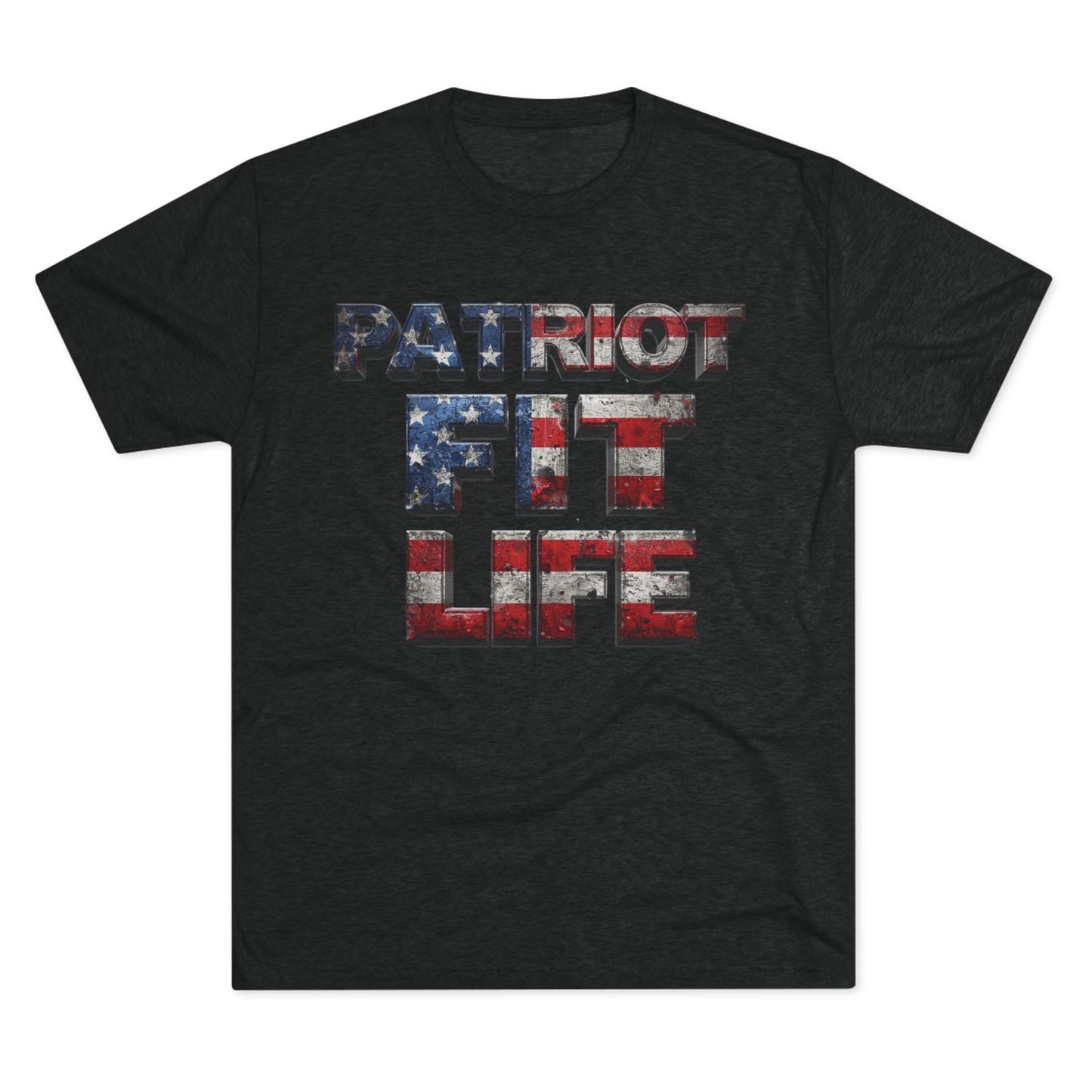Patriot Fit Life Tri-Blend Tee - American Flag Graphic Fitness T-Shirt