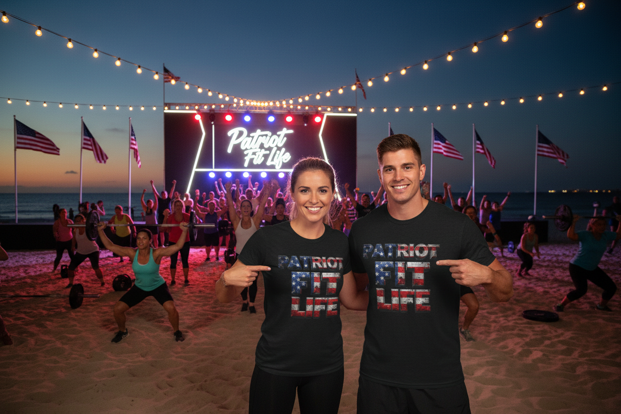Patriot Fit Life Tri-Blend Tee - American Flag Graphic Fitness T-Shirt
