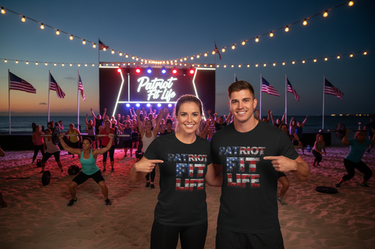 Patriot Fit Life Tri-Blend Tee - American Flag Graphic Fitness T-Shirt