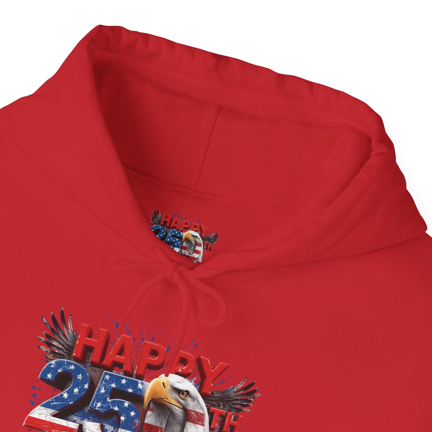 Happy 4th of July Hoodie | Patriotic Eagle & Flag Sweatshirt | America 250th | Gildan | S-5XL