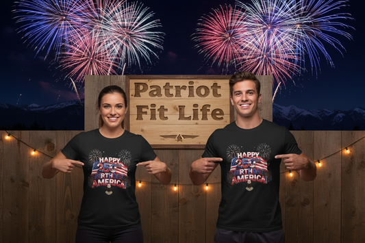 Happy 250th Birthday America T-Shirt - Patriotic Eagle Fireworks Tee