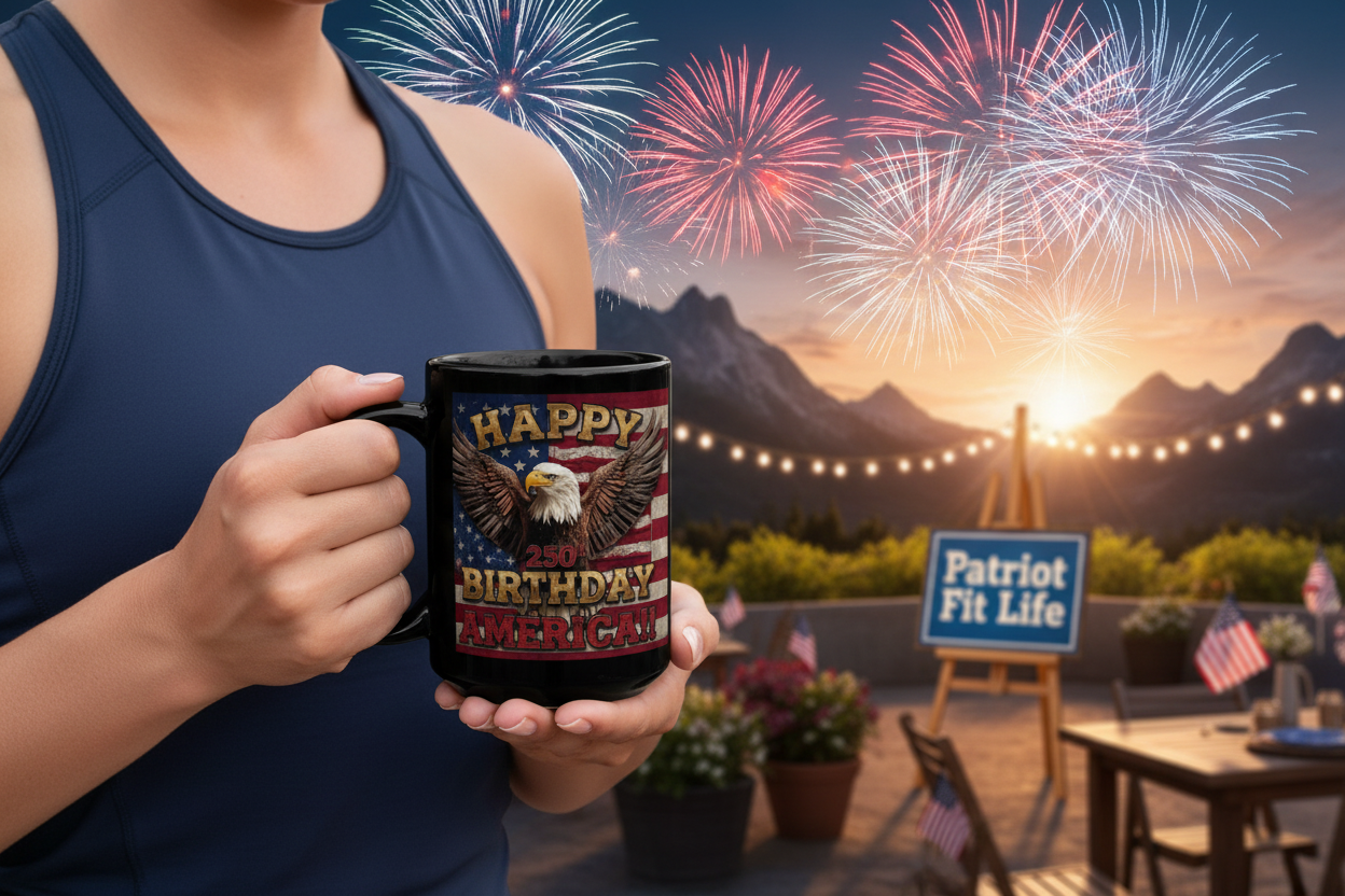 Happy 250th Birthday America Mug - Patriotic Eagle Coffee Cup