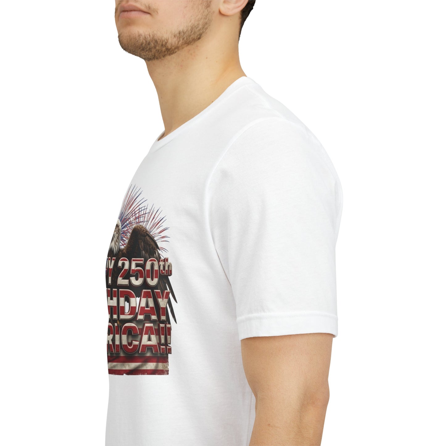 Happy 250th Birthday America T-Shirt | Patriotic Eagle & Flag Tee | Bella Canvas | XS-4XL
