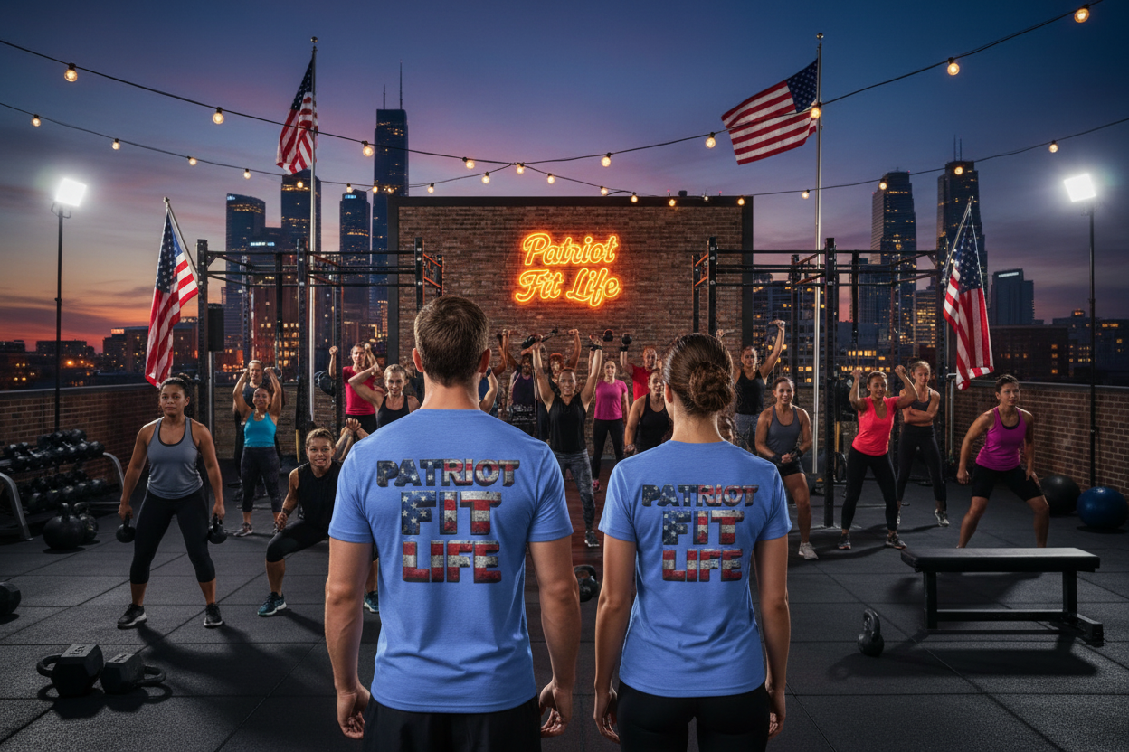 Patriot Fit Life Tri-Blend Tee - American Flag Graphic Fitness T-Shirt