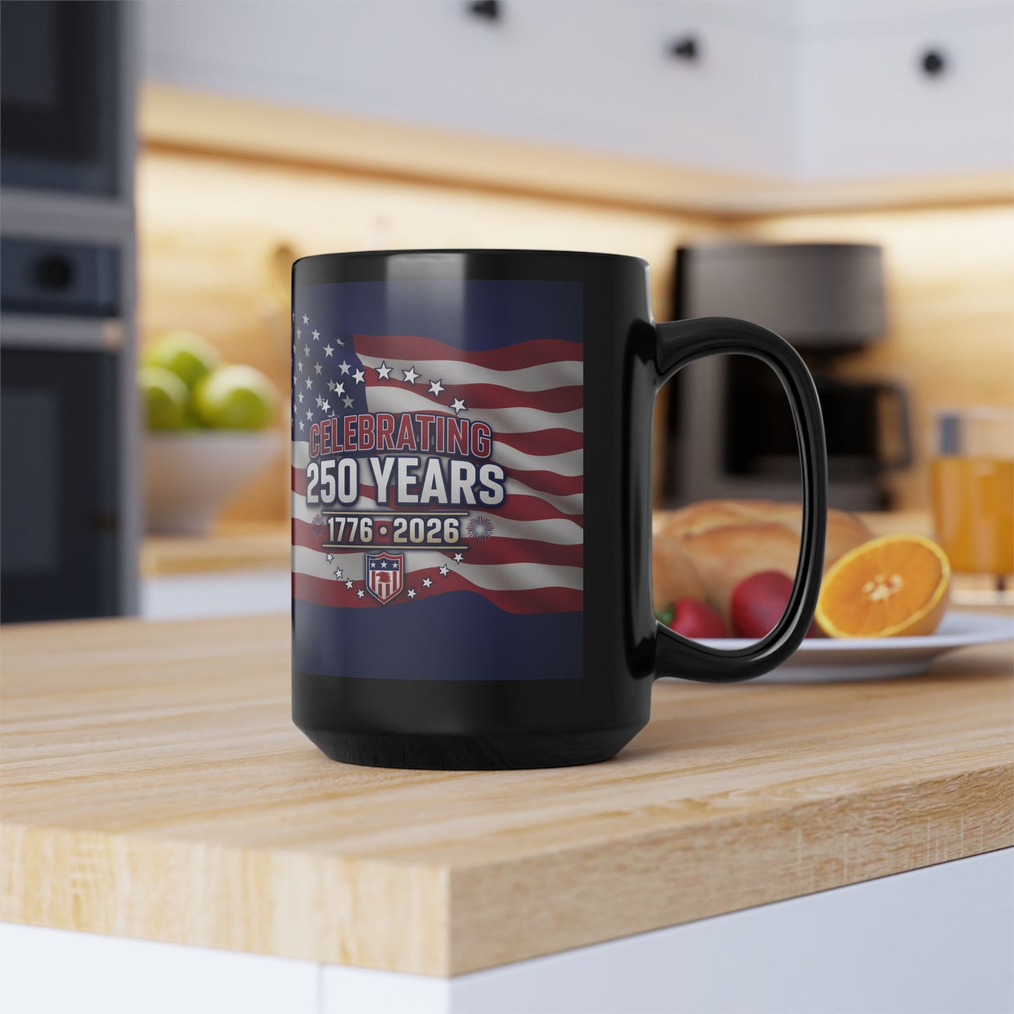 250 Years Celebrating 1776-2026 American Flag Mug | Patriotic Coffee Cup