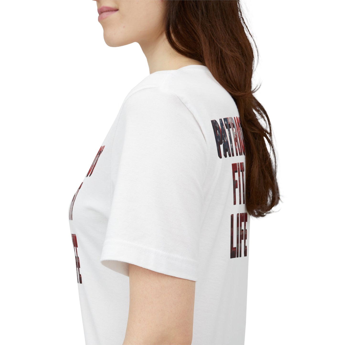 Patriot Fit Life T-Shirt - American Flag Block Letter Graphic Tee