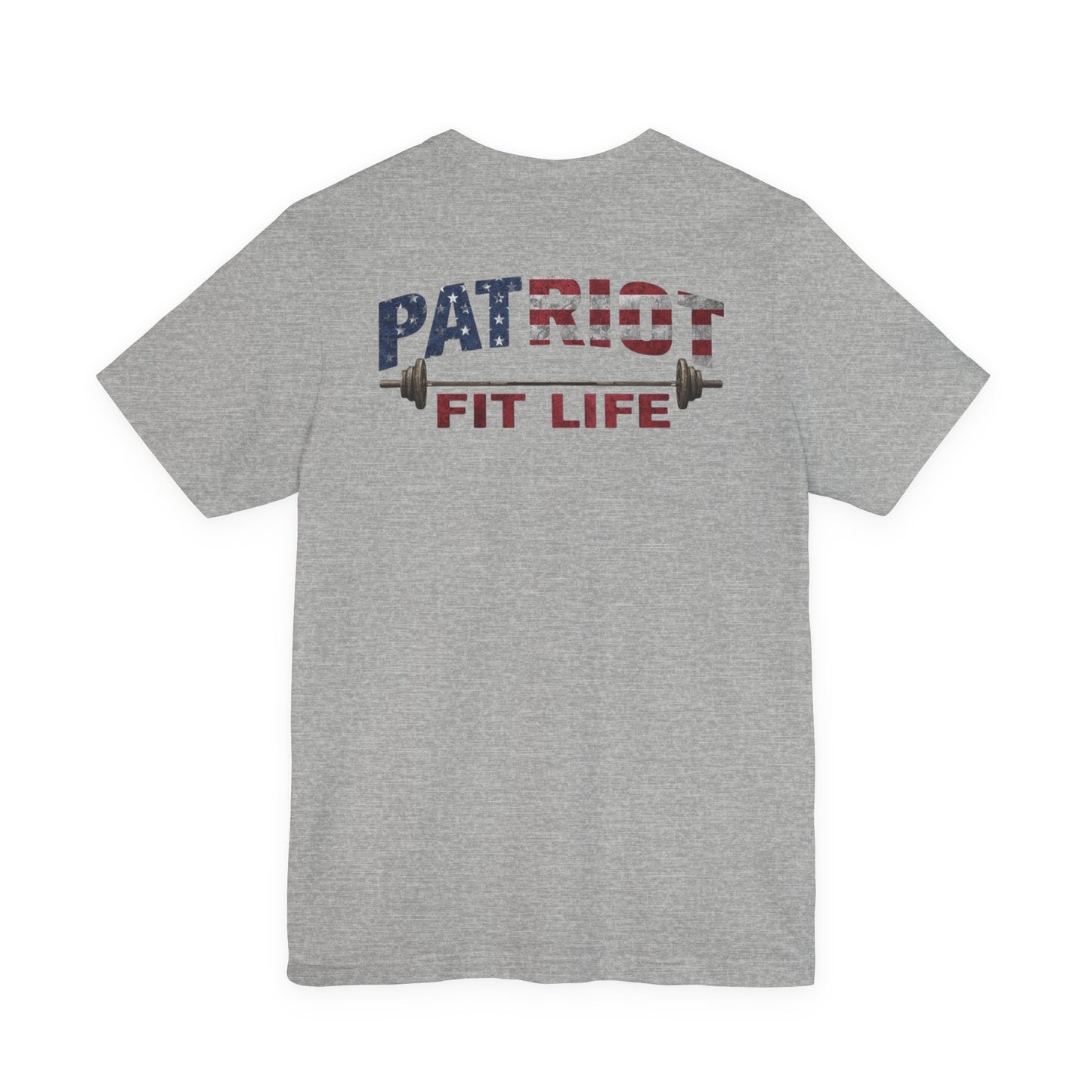 Patriot Fit Life T-Shirt | American Flag Barbell Gym Tee