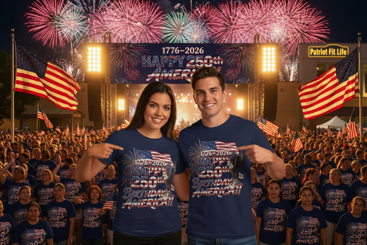 Happy 250th Birthday America T-Shirt | Patriotic Eagle Flag & Fireworks Tee | Bella Canvas | XS-4XL | 1776-2026