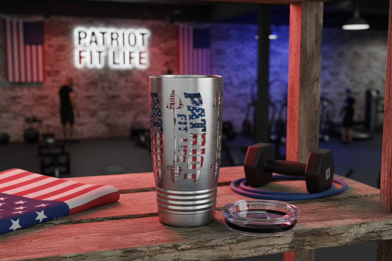 Patriot Fit Life 20oz Ringneck Tumbler  American Flag Insulated Travel Mug