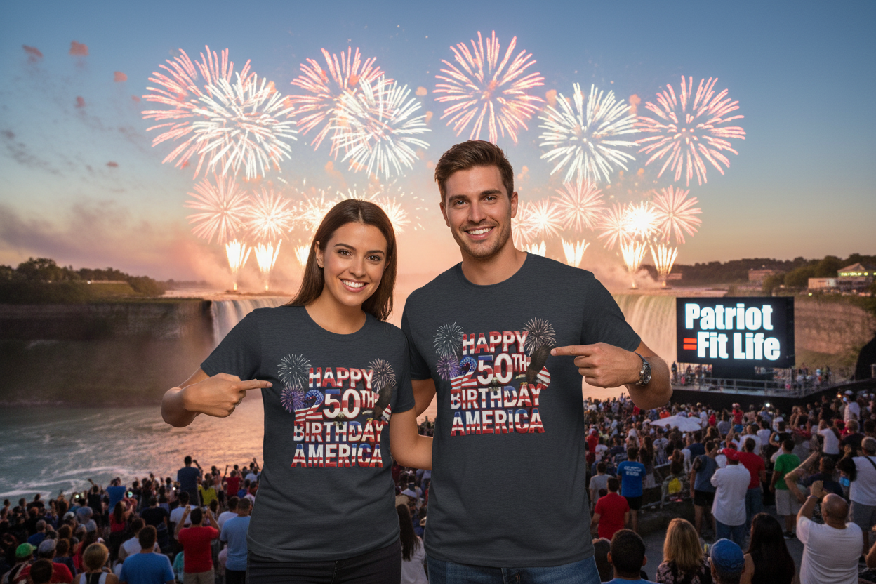 Happy 250th Birthday America T-Shirt | Fireworks Patriotic Tri-Blend Tee | 1776–2026