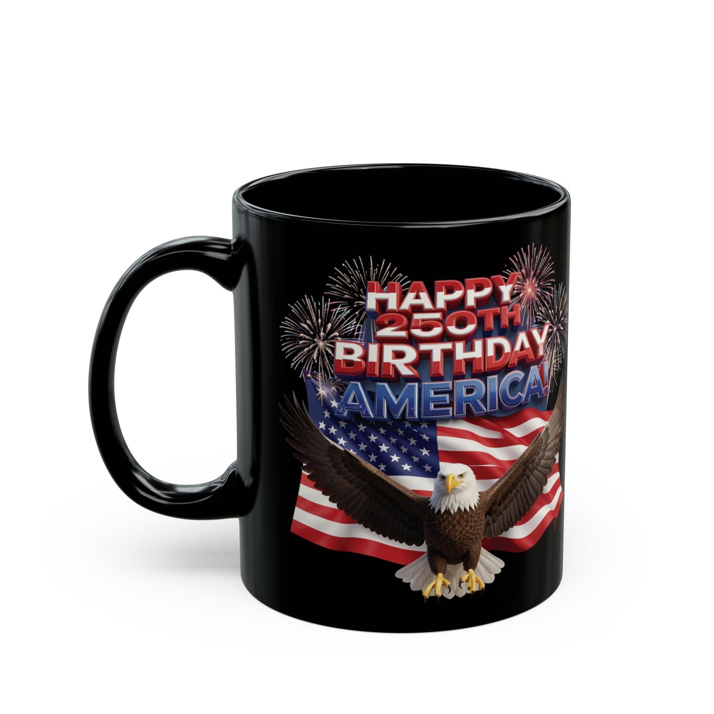 250th Anniversary Eagle Mug - Patriotic Black Ceramic Coffee Mug | 11oz & 15oz