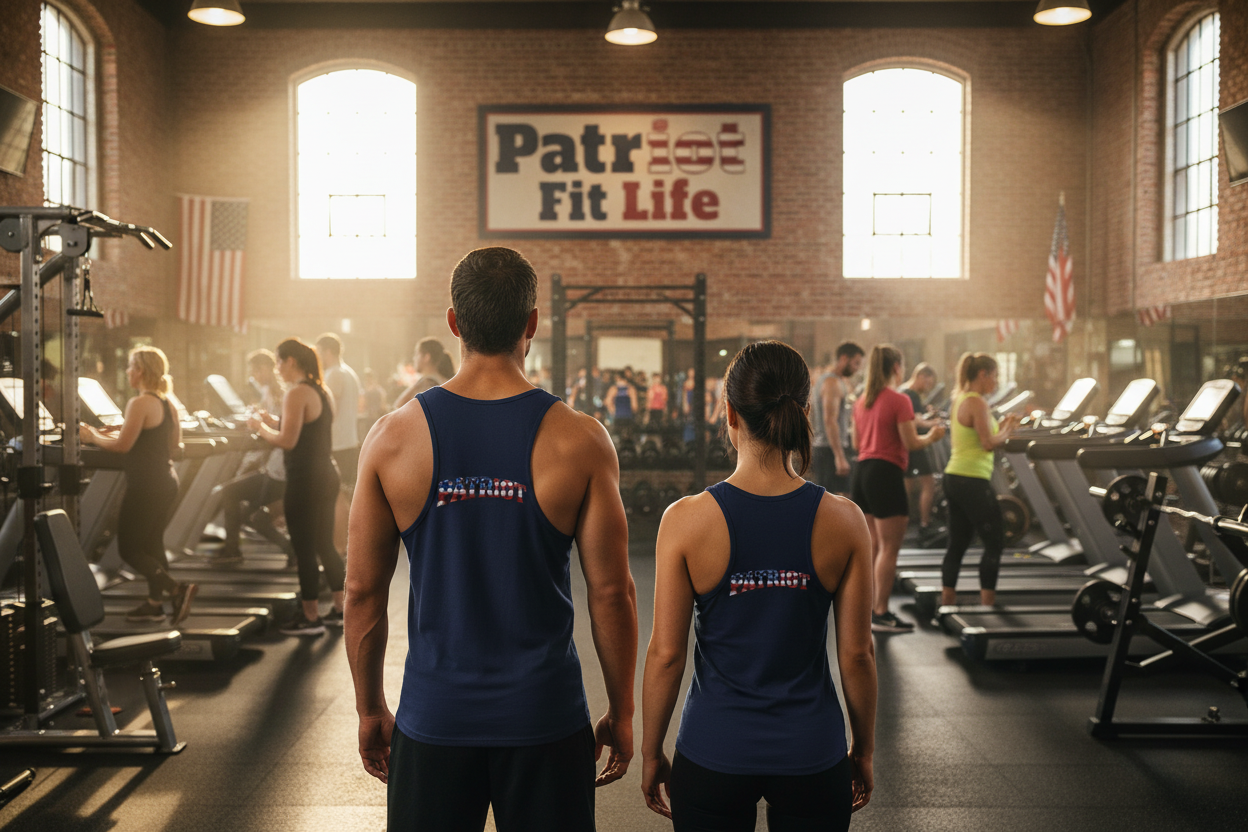 Patriot American Flag Tank Top - PATRIOT Chest Print Graphic Tee