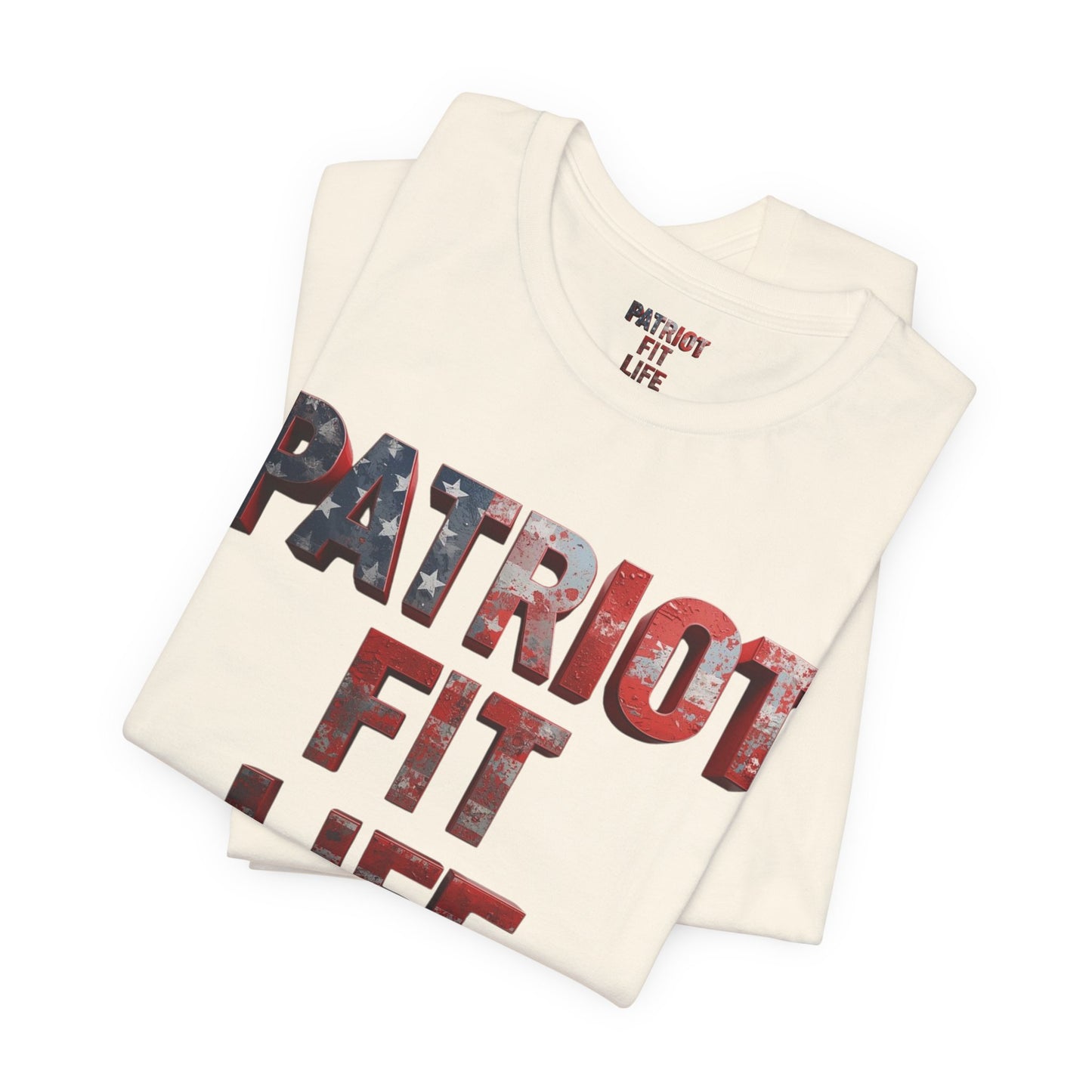 Patriot Fit Life T-Shirt - American Flag Block Letter Graphic Tee