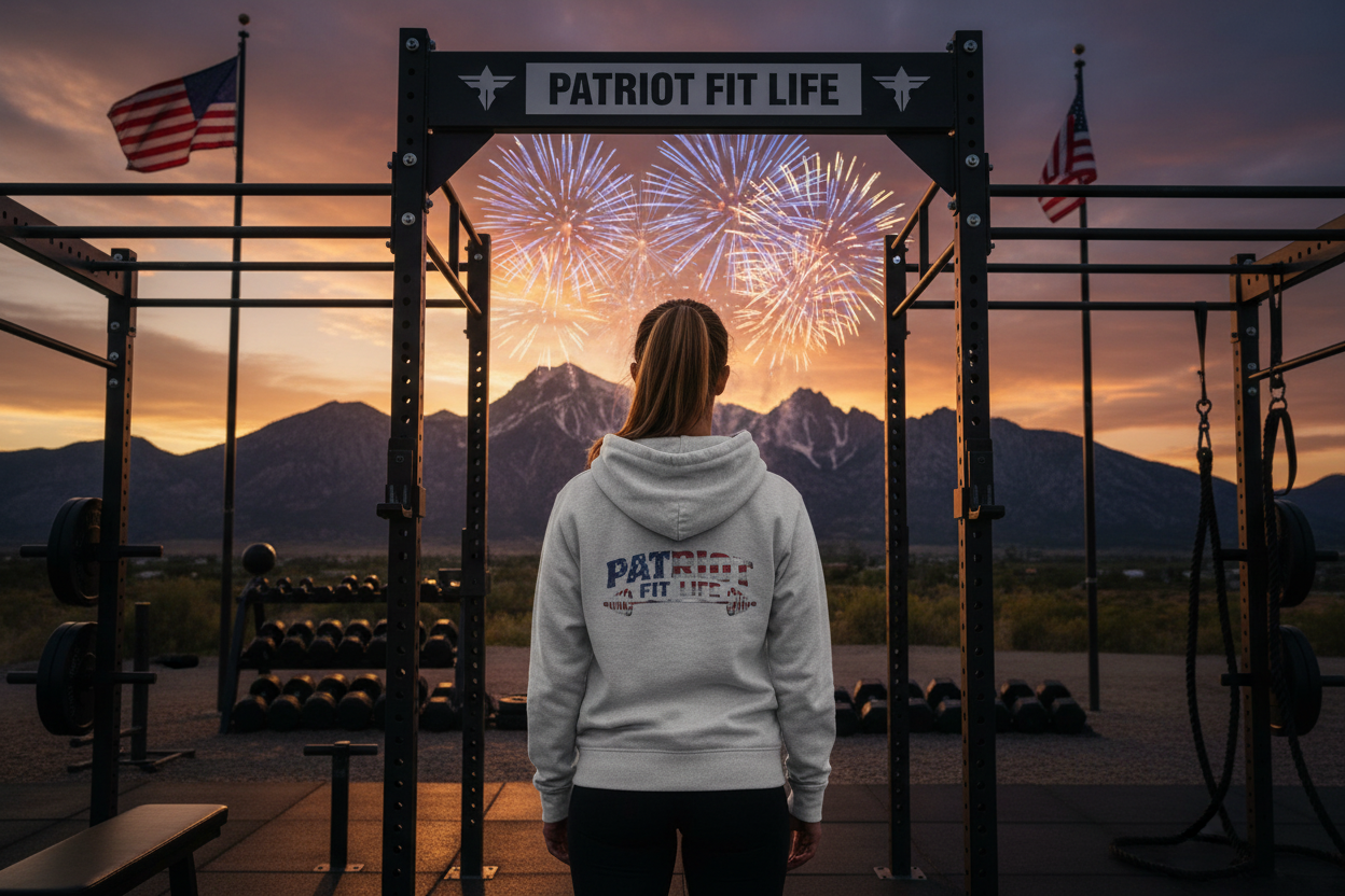 Patriot Fit Life Hoodie | American Flag Barbell Gym Hoodie