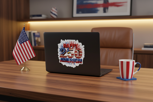 Happy 250th Birthday America Kiss-Cut Sticker | Patriotic Eagle & Flag Vinyl Decal | 4 Sizes | 1776-2026