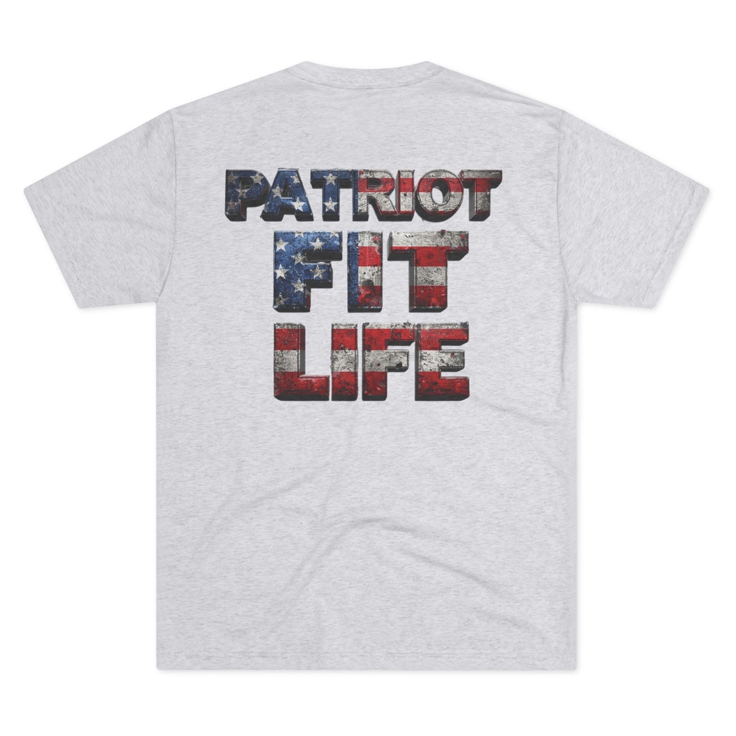 Patriot Fit Life Tri-Blend Tee - American Flag Graphic Fitness T-Shirt