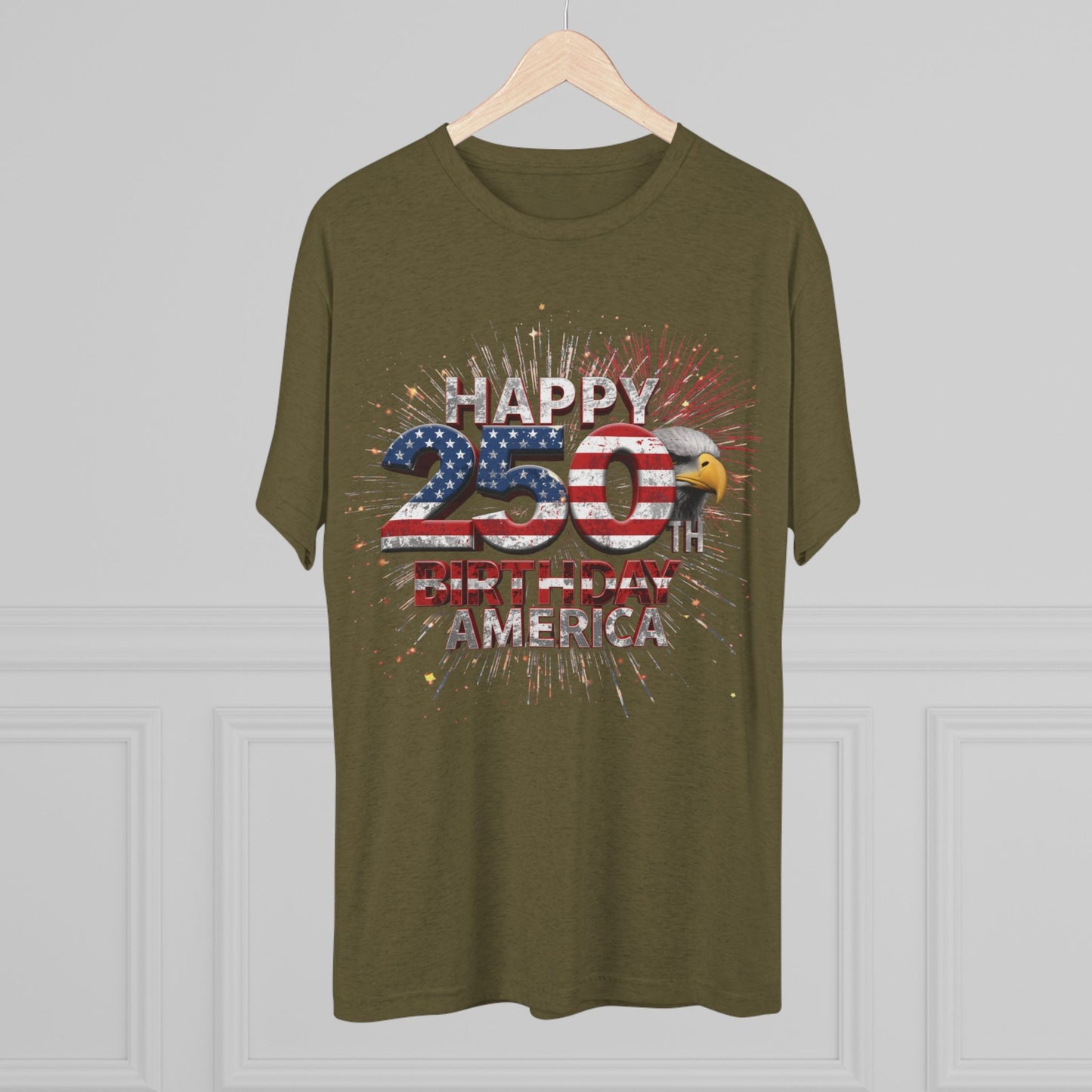 Happy 250th Birthday America Vintage T-Shirt | Patriotic Eagle 250 Tri-Blend Tee | 1776-2026