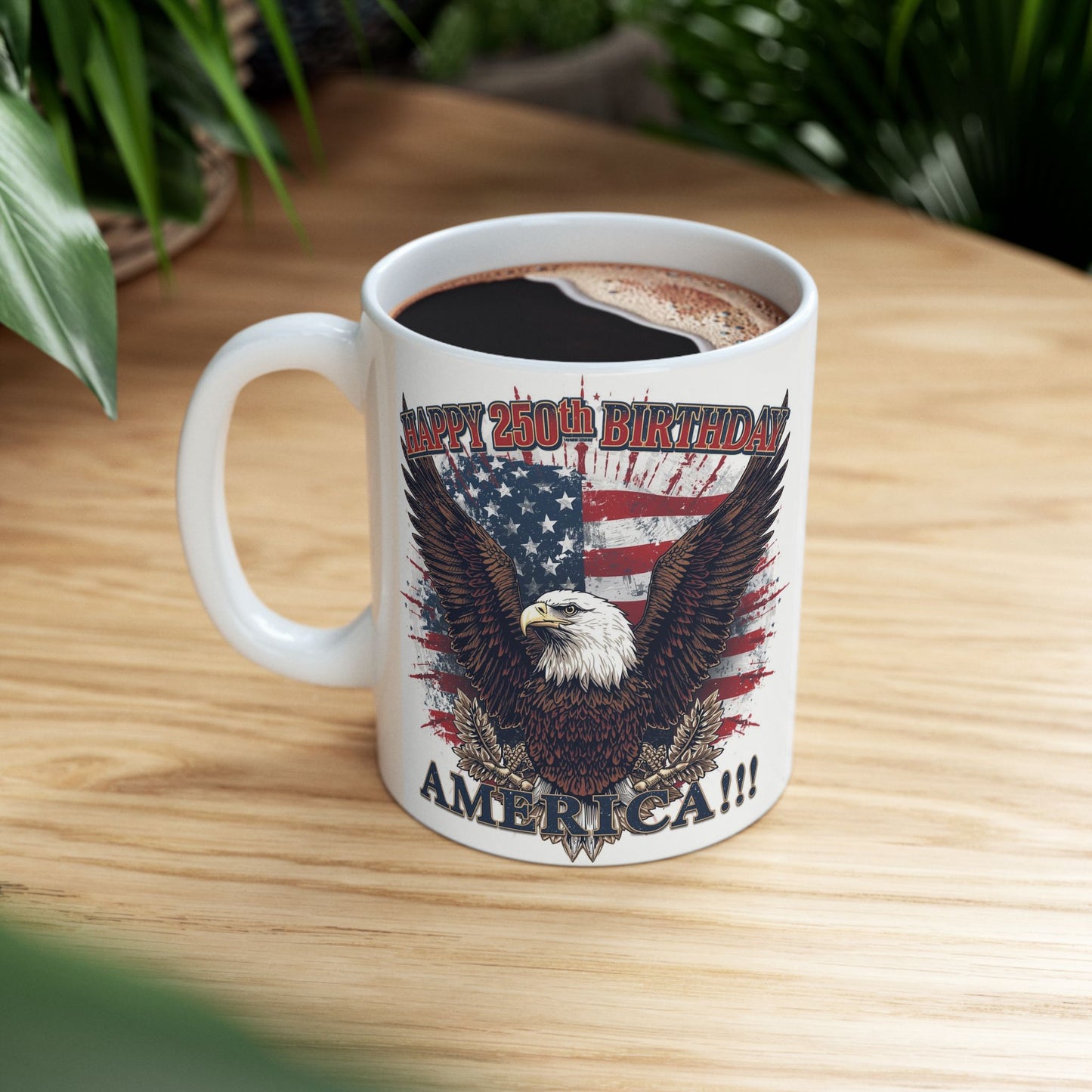 Happy 250th Birthday America Mug | Patriotic Eagle Coffee Cup