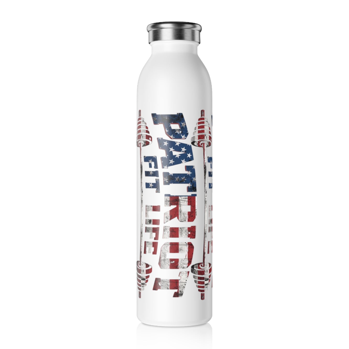 Patriot Fit Life 20oz Slim Water Bottle | American Flag Fitness Bottle