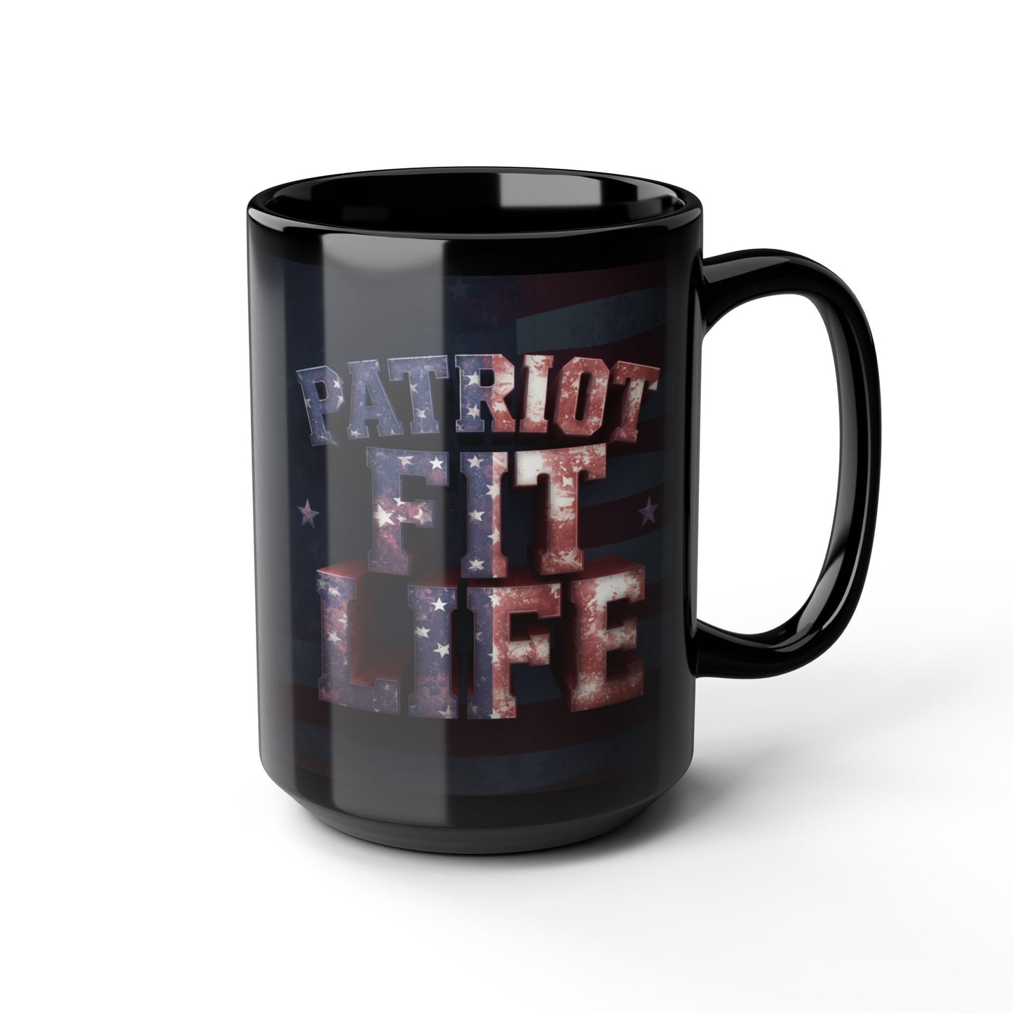 Patriot Fit Life Black Ceramic Mug - 11oz & 15oz