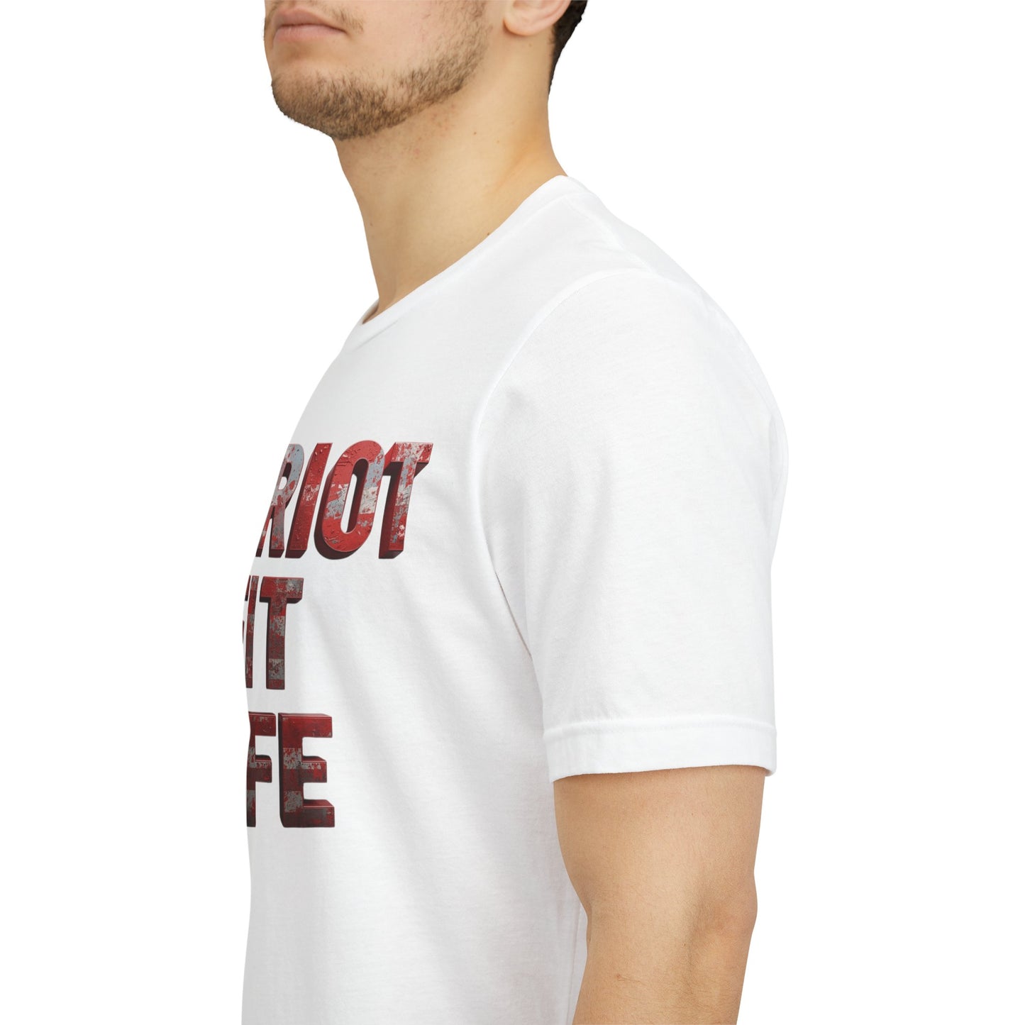 Patriot Fit Life T-Shirt - American Flag Block Letter Graphic Tee