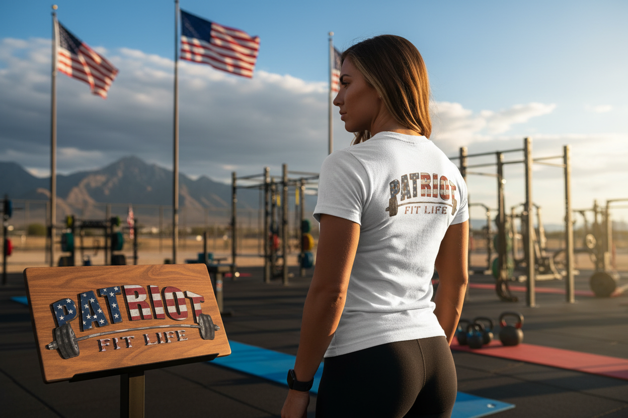 Patriot Fit Life T-Shirt | American Flag Weightlifting Gym Tee
