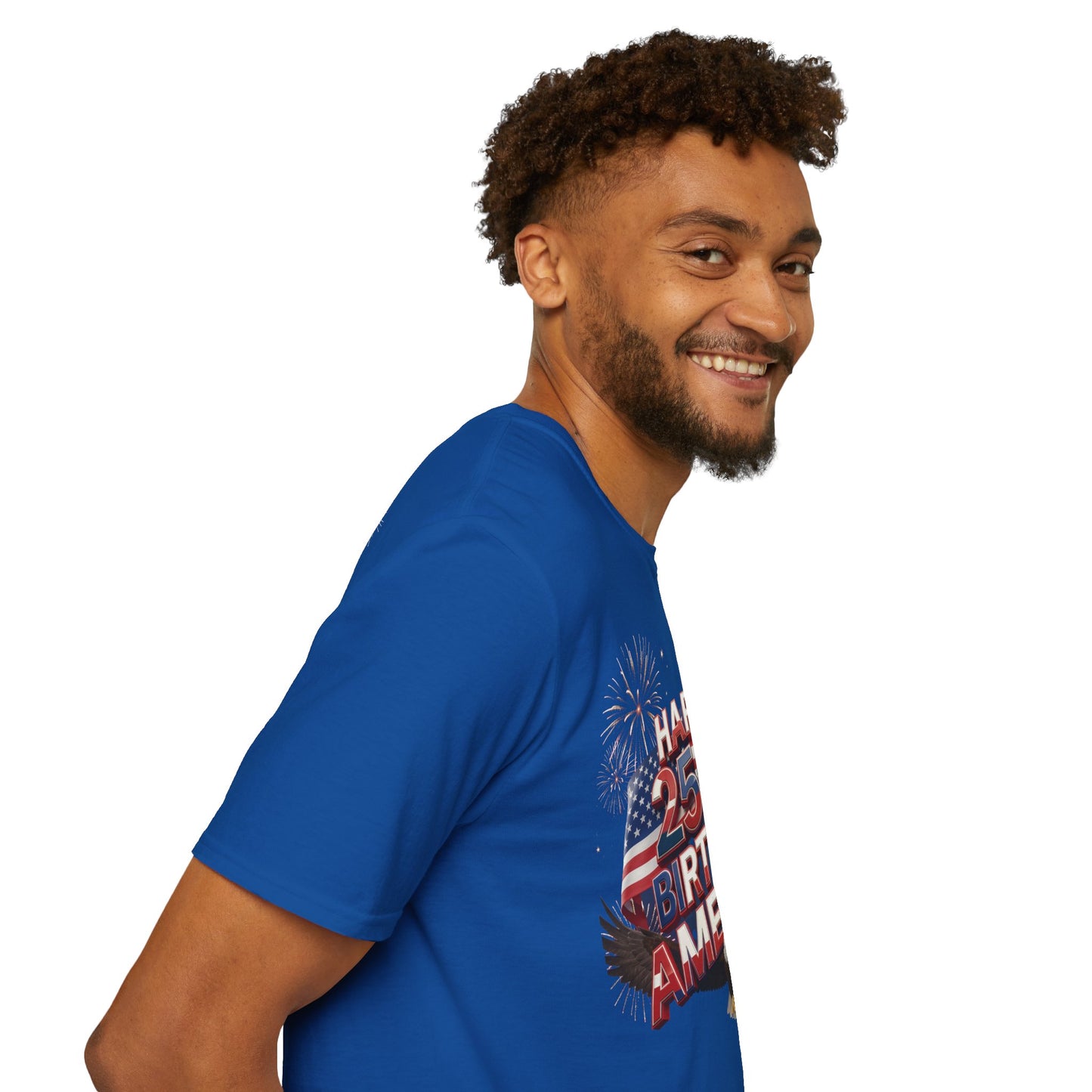 Happy 250th Birthday America T-Shirt - Patriotic Eagle Fireworks Tee