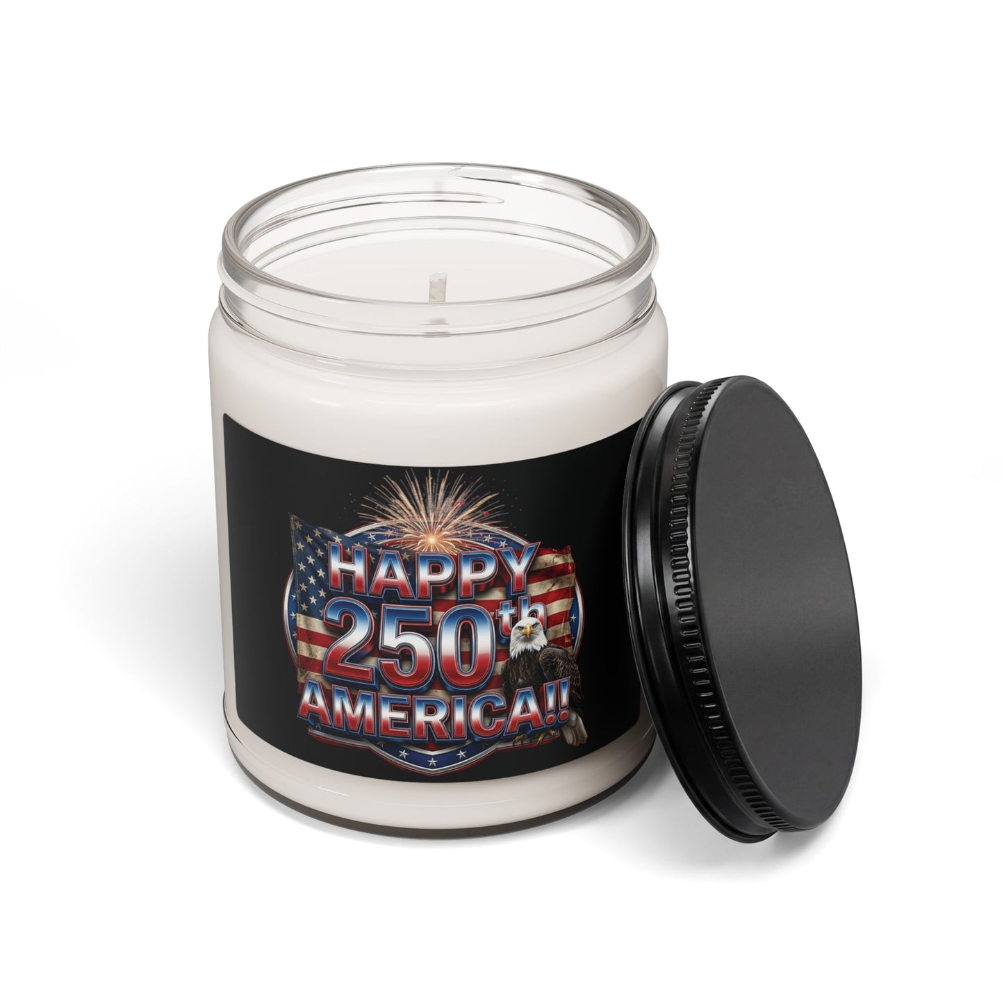 Happy 250th Birthday America Soy Candle | Patriotic 9oz Scented Jar Candle | July 4th 2026 Gift