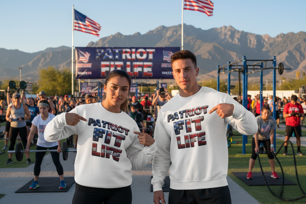 Patriot Fit Life Crewneck Sweatshirt - American Flag Graphic Pullover