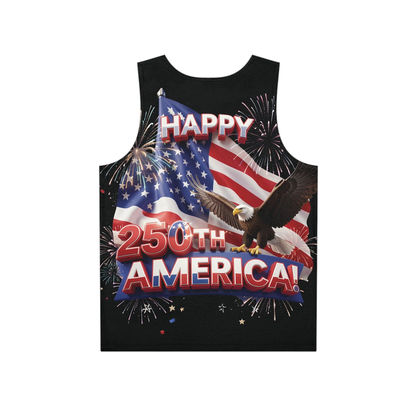 Happy 250th America Tank Top - Patriotic Eagle Flag All-Over Print