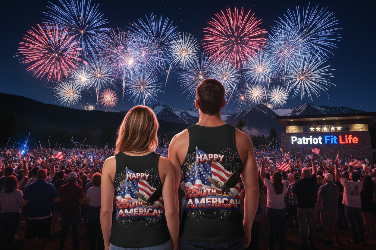 Happy 250th America Tank Top - Patriotic Eagle Flag All-Over Print