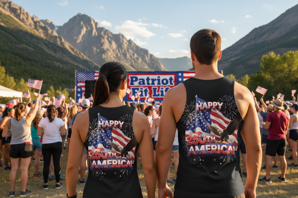 Happy 250th America Tank Top - Patriotic Eagle Flag All-Over Print