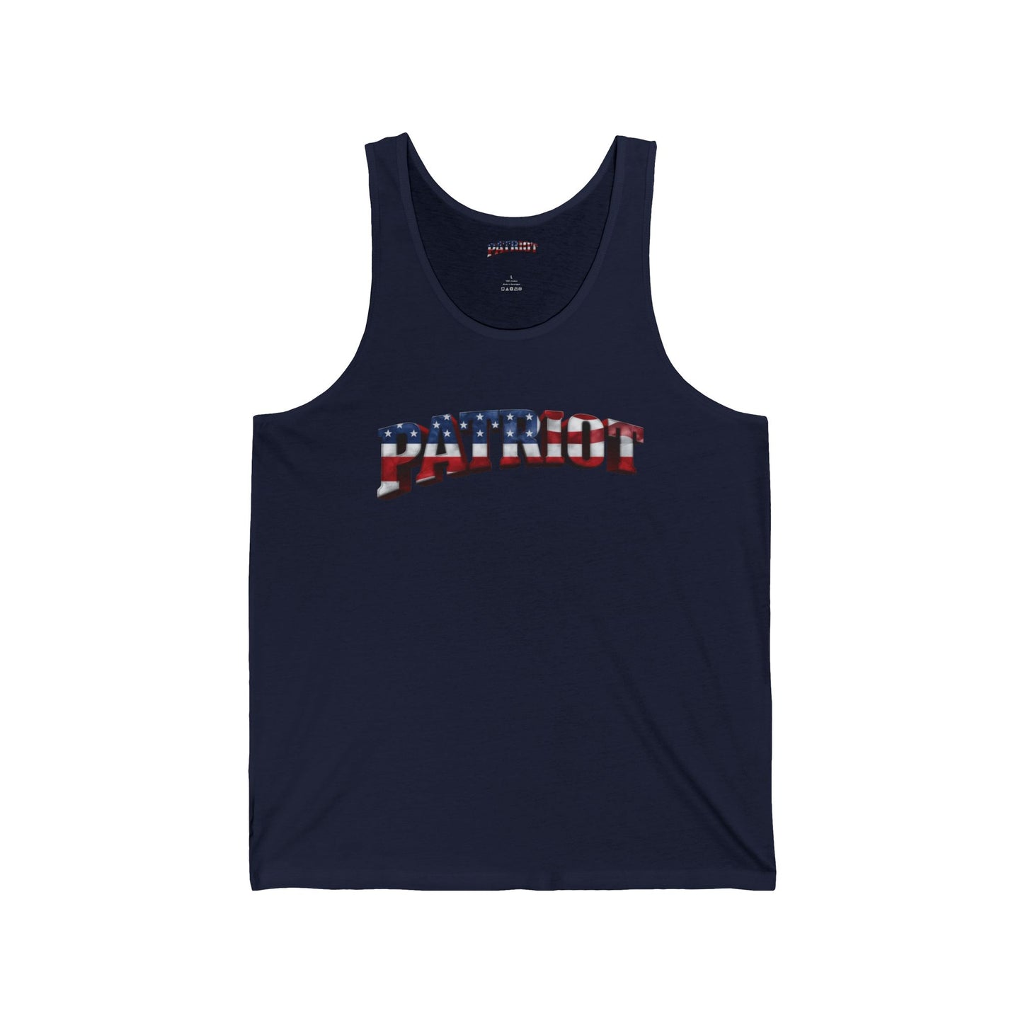 Patriot American Flag Tank Top - PATRIOT Chest Print Graphic Tee