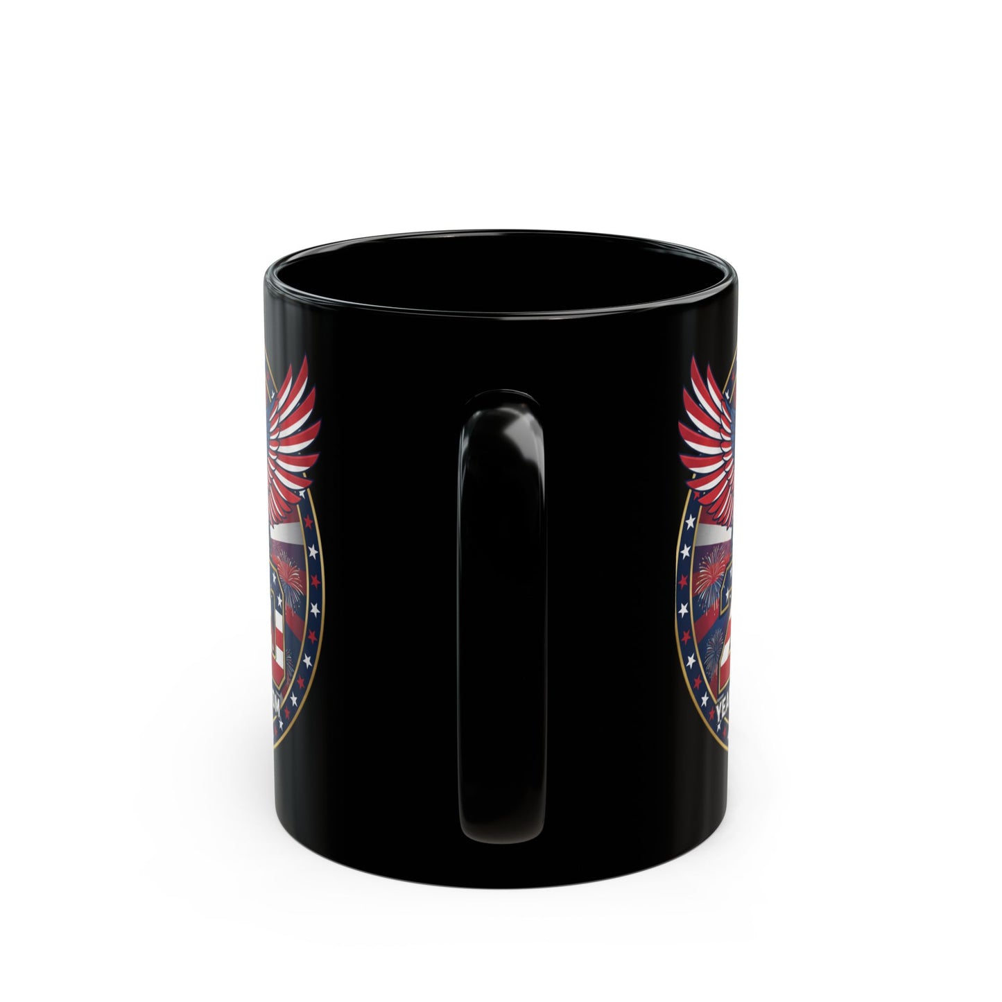 250 Years of Freedom Black Mug with Eagle — Patriotic 11oz/15oz Coffee Cup for America's 250th Anniversary