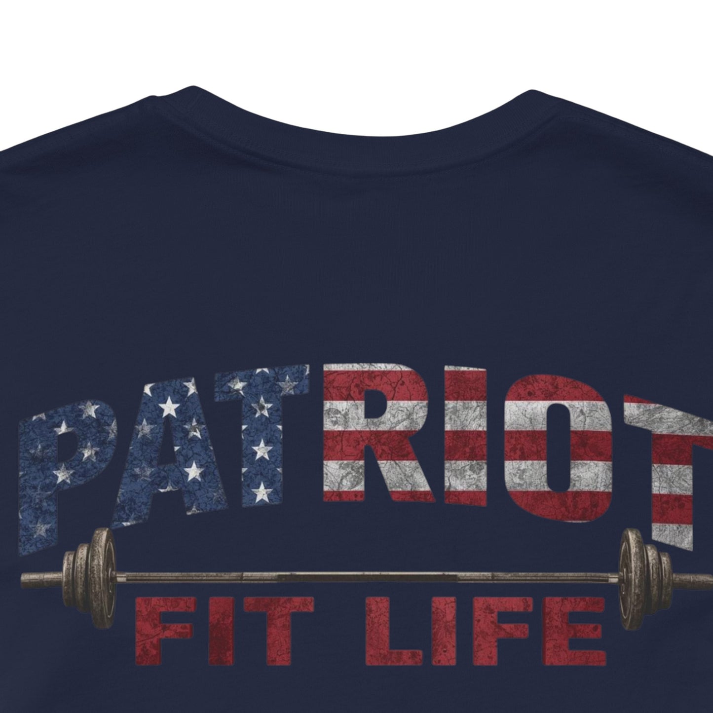 Patriot Fit Life T-Shirt | American Flag Barbell Gym Tee